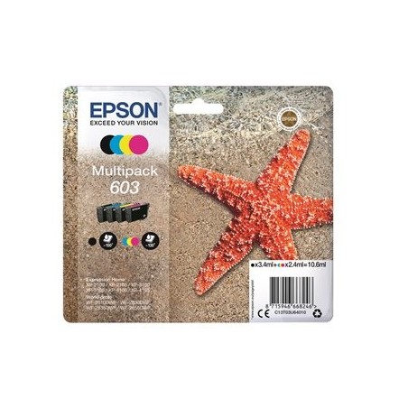 EPSON C13T03U64010 Multipack Epson C13T03U64010 CMY + BK 4-colours 603 3,4 ml + 3 x 2,4 ml EPSON C13T03U64010 Multipack Epson C13T03U64010 CMY + BK 4-colours 603 3,4 ml + 3 x 2,4 ml