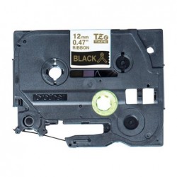BROTHER P-Touch 12mm black/gold ribbon tape BROTHER P-Touch 12mm black/gold ribbon tape