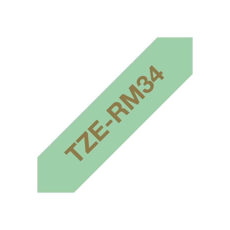 BROTHER P-Touch 12mm mint green/gold ribbon tape