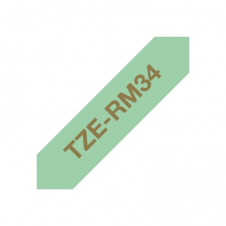 BROTHER P-Touch 12mm mint green/gold ribbon tape BROTHER P-Touch 12mm mint green/gold ribbon tape