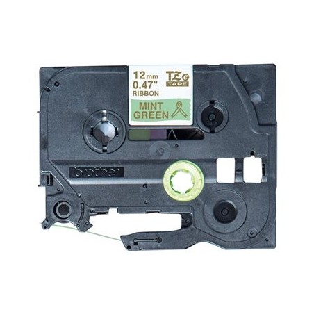 BROTHER P-Touch 12mm mint green/gold ribbon tape BROTHER P-Touch 12mm mint green/gold ribbon tape