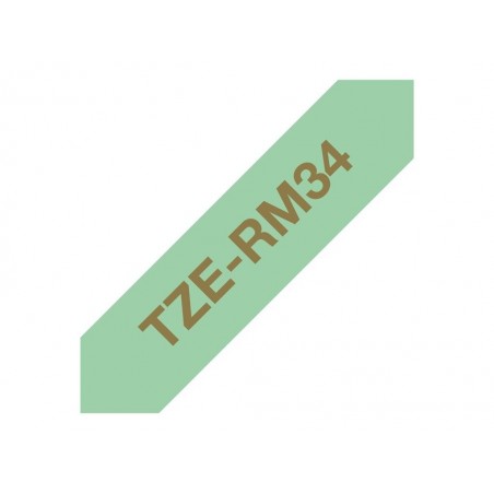 BROTHER P-Touch 12mm mint green/gold ribbon tape BROTHER P-Touch 12mm mint green/gold ribbon tape