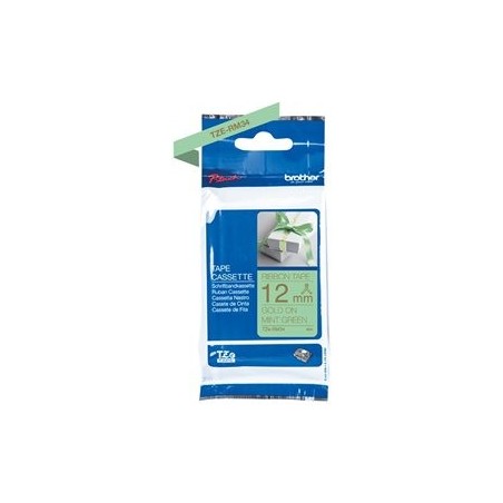 BROTHER P-Touch 12mm mint green/gold ribbon tape BROTHER P-Touch 12mm mint green/gold ribbon tape
