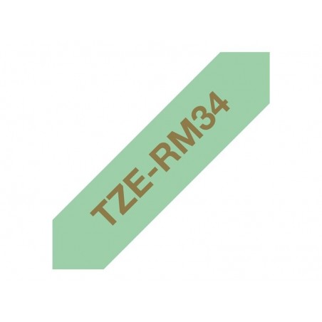 BROTHER P-Touch 12mm mint green/gold ribbon tape BROTHER P-Touch 12mm mint green/gold ribbon tape