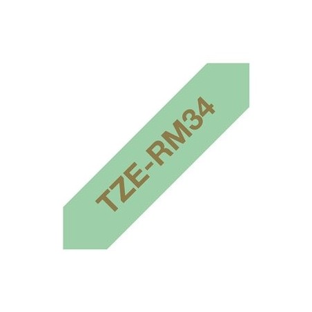 BROTHER P-Touch 12mm mint green/gold ribbon tape BROTHER P-Touch 12mm mint green/gold ribbon tape