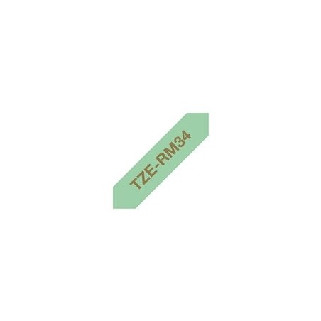 BROTHER P-Touch 12mm mint green/gold ribbon tape BROTHER P-Touch 12mm mint green/gold ribbon tape