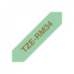 BROTHER P-Touch 12mm mint green/gold ribbon tape BROTHER P-Touch 12mm mint green/gold ribbon tape