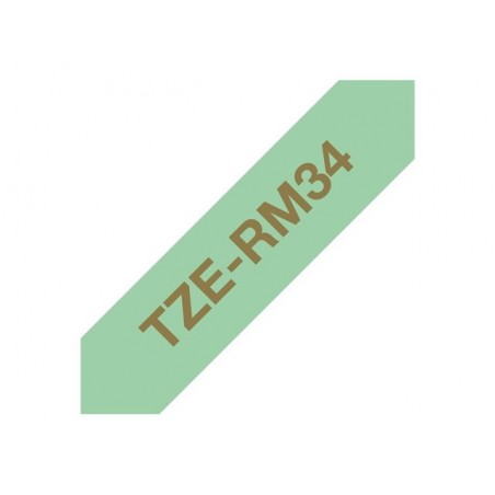 BROTHER P-Touch 12mm mint green/gold ribbon tape BROTHER P-Touch 12mm mint green/gold ribbon tape