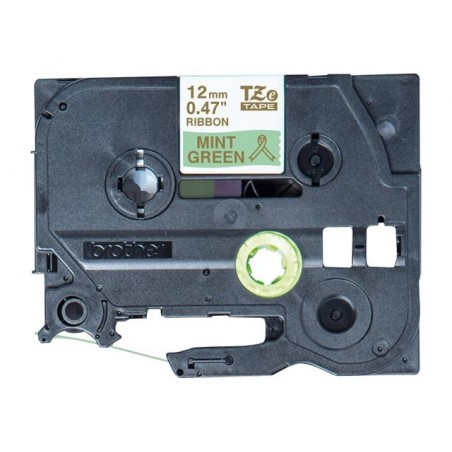BROTHER P-Touch 12mm mint green/gold ribbon tape BROTHER P-Touch 12mm mint green/gold ribbon tape
