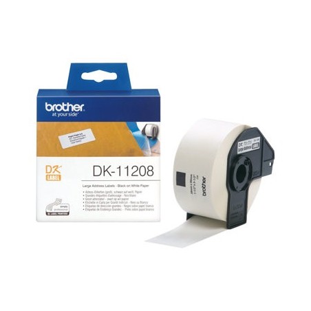 BROTHER DK11208 Brother nagymeretu cimke 38x90mm, 400/tekercs BROTHER DK11208 Brother nagymeretu cimke 38x90mm, 400/tekercs