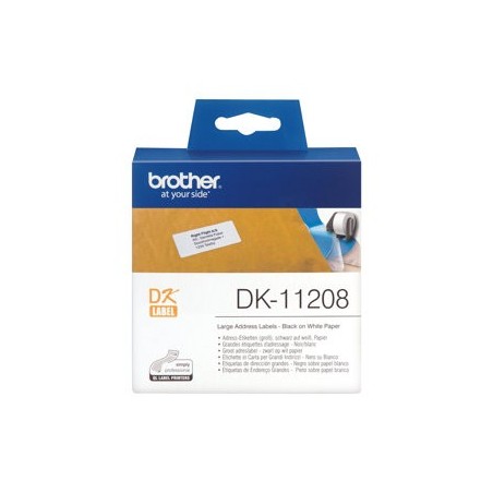 BROTHER DK11208 Brother nagymeretu cimke 38x90mm, 400/tekercs BROTHER DK11208 Brother nagymeretu cimke 38x90mm, 400/tekercs