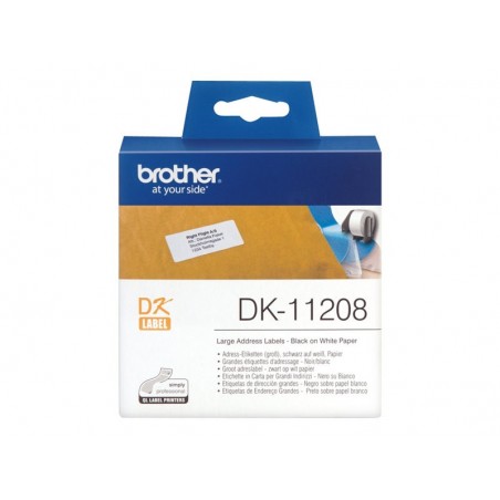 BROTHER DK11208 Brother nagymeretu cimke 38x90mm, 400/tekercs BROTHER DK11208 Brother nagymeretu cimke 38x90mm, 400/tekercs