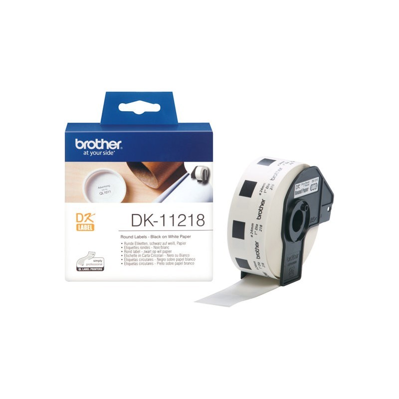BROTHER DK11218 Taśma Brother ROUND PAPER 1 LABEL 24MM X 24MM X 1000