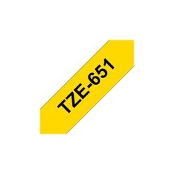 BROTHER TZe651 Taśma Brother 24mm BLACK ON YELLOW BROTHER TZe651 Taśma Brother 24mm BLACK ON YELLOW