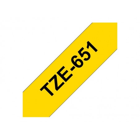 BROTHER TZe651 Taśma Brother 24mm BLACK ON YELLOW BROTHER TZe651 Taśma Brother 24mm BLACK ON YELLOW