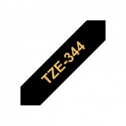 BROTHER TZE344 Taśma Brother 18mm Gold on Black BROTHER TZE344 Taśma Brother 18mm Gold on Black