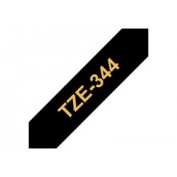 BROTHER TZE344 Taśma Brother 18mm Gold on Black BROTHER TZE344 Taśma Brother 18mm Gold on Black