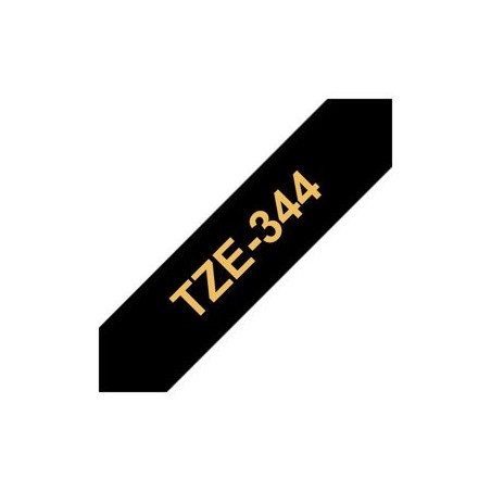 BROTHER TZE344 Taśma Brother 18mm Gold on Black BROTHER TZE344 Taśma Brother 18mm Gold on Black