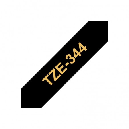 BROTHER TZE344 Taśma Brother 18mm Gold on Black BROTHER TZE344 Taśma Brother 18mm Gold on Black