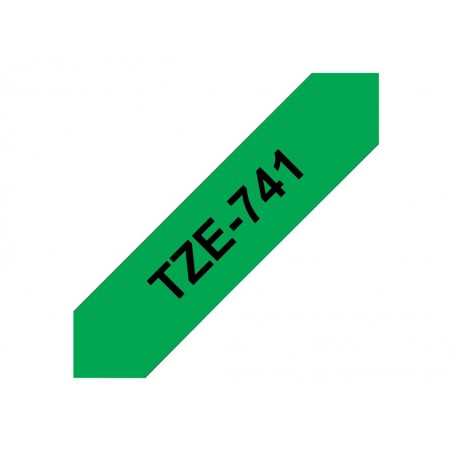 BROTHER TZe741 Taśma Brother 18mm BLACK ON GREEN BROTHER TZe741 Taśma Brother 18mm BLACK ON GREEN