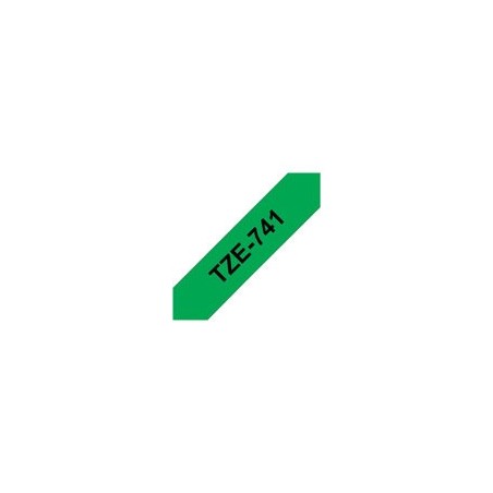 BROTHER TZe741 Taśma Brother 18mm BLACK ON GREEN BROTHER TZe741 Taśma Brother 18mm BLACK ON GREEN