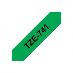 BROTHER TZe741 Taśma Brother 18mm BLACK ON GREEN BROTHER TZe741 Taśma Brother 18mm BLACK ON GREEN