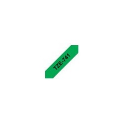 BROTHER TZe741 Taśma Brother 18mm BLACK ON GREEN BROTHER TZe741 Taśma Brother 18mm BLACK ON GREEN