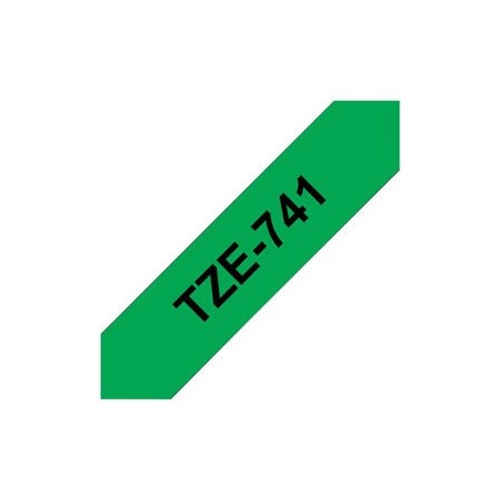 BROTHER TZe741 Taśma Brother 18mm BLACK ON GREEN BROTHER TZe741 Taśma Brother 18mm BLACK ON GREEN