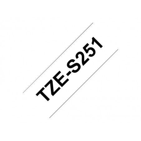 BROTHER TZES251 Tape Brother 24mm BLACK ON WHITE ADHESIVE TAPE BROTHER TZES251 Tape Brother 24mm BLACK ON WHITE ADHESIVE TAPE