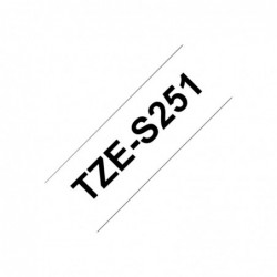 BROTHER TZES251 Tape Brother 24mm BLACK ON WHITE ADHESIVE TAPE BROTHER TZES251 Tape Brother 24mm BLACK ON WHITE ADHESIVE TAPE
