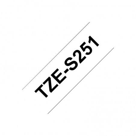 BROTHER TZES251 Tape Brother 24mm BLACK ON WHITE ADHESIVE TAPE BROTHER TZES251 Tape Brother 24mm BLACK ON WHITE ADHESIVE TAPE