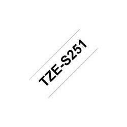 BROTHER TZES251 Tape Brother 24mm BLACK ON WHITE ADHESIVE TAPE BROTHER TZES251 Tape Brother 24mm BLACK ON WHITE ADHESIVE TAPE