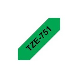 BROTHER TZE751 Taśma Brother 24mm BLACK ON GREEN BROTHER TZE751 Taśma Brother 24mm BLACK ON GREEN