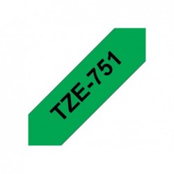 BROTHER TZE751 Taśma Brother 24mm BLACK ON GREEN BROTHER TZE751 Taśma Brother 24mm BLACK ON GREEN
