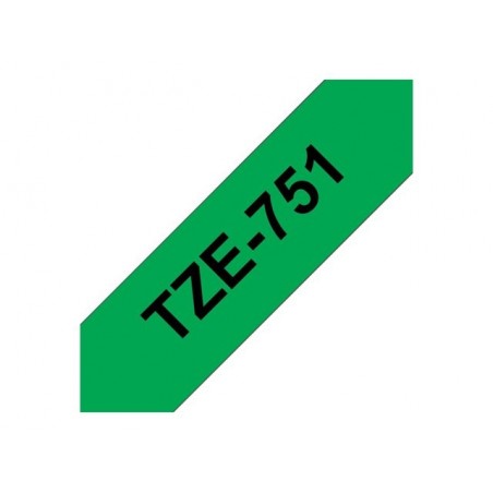 BROTHER TZE751 Taśma Brother 24mm BLACK ON GREEN BROTHER TZE751 Taśma Brother 24mm BLACK ON GREEN