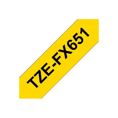 BROTHER TZEFX651 Taśma Brother 24mm BLACK ON YELLOW FLEXIBLE ID BROTHER TZEFX651 Taśma Brother 24mm BLACK ON YELLOW FLEXIBLE ID