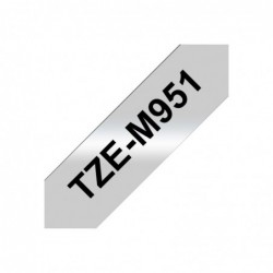 BROTHER TZEM951 Taśma Brother 24mm BLACK ON SILVER (MAT) TAPE / METALIC BROTHER TZEM951 Taśma Brother 24mm BLACK ON SILVER (MAT) TAPE / METALIC