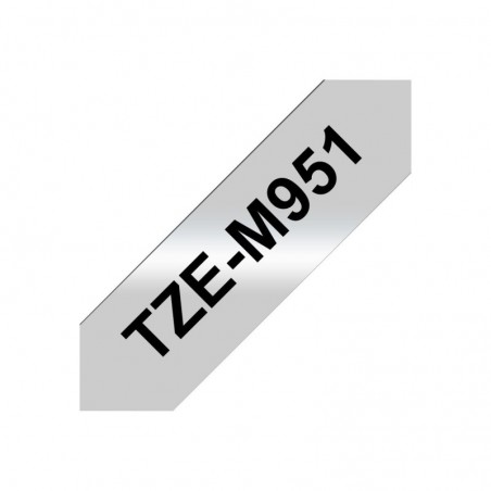 BROTHER TZEM951 Taśma Brother 24mm BLACK ON SILVER (MAT) TAPE / METALIC BROTHER TZEM951 Taśma Brother 24mm BLACK ON SILVER (MAT) TAPE / METALIC