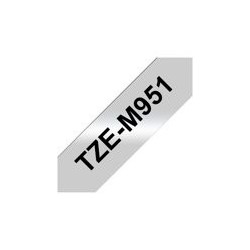 BROTHER TZEM951 Taśma Brother 24mm BLACK ON SILVER (MAT) TAPE / METALIC BROTHER TZEM951 Taśma Brother 24mm BLACK ON SILVER (MAT) TAPE / METALIC