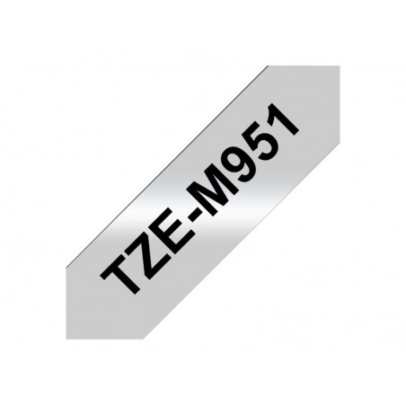 BROTHER TZEM951 Taśma Brother 24mm BLACK ON SILVER (MAT) TAPE / METALIC BROTHER TZEM951 Taśma Brother 24mm BLACK ON SILVER (MAT) TAPE / METALIC