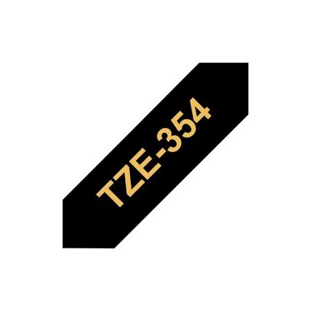 BROTHER TZE354 Taśma Brother 24mm Gold on Black BROTHER TZE354 Taśma Brother 24mm Gold on Black