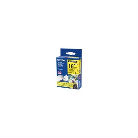 BROTHER TZEFX641 Taśma Brother 18mm BLACK ON YELLOW FLEXIBLE ID BROTHER TZEFX641 Taśma Brother 18mm BLACK ON YELLOW FLEXIBLE ID