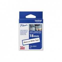 BROTHER TZEN241 Taśma Brother 18mm BLACK ON WHITE NON LAMINATED BROTHER TZEN241 Taśma Brother 18mm BLACK ON WHITE NON LAMINATED