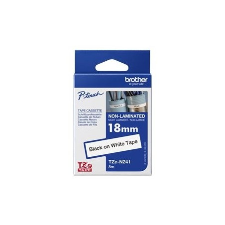 BROTHER TZEN241 Taśma Brother 18mm BLACK ON WHITE NON LAMINATED BROTHER TZEN241 Taśma Brother 18mm BLACK ON WHITE NON LAMINATED