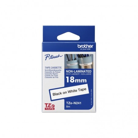 BROTHER TZEN241 Taśma Brother 18mm BLACK ON WHITE NON LAMINATED BROTHER TZEN241 Taśma Brother 18mm BLACK ON WHITE NON LAMINATED