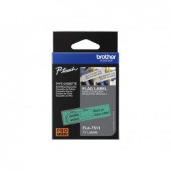 BROTHER FLE7511 21MMX45MM BLACK ON GRN FLAG TAPE BROTHER FLE7511 21MMX45MM BLACK ON GRN FLAG TAPE