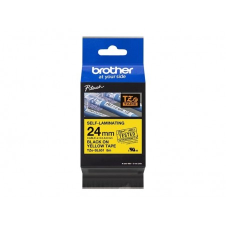 BROTHER TZeSL651 tape Black on Yellow 24mm BROTHER TZeSL651 tape Black on Yellow 24mm