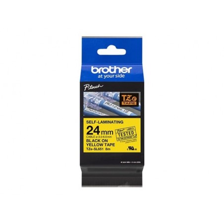 BROTHER TZeSL651 tape Black on Yellow 24mm BROTHER TZeSL651 tape Black on Yellow 24mm