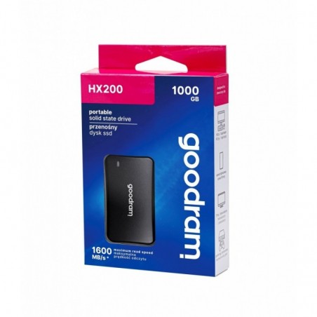 Dysk SSD HX200 1TB USB-C+A 1500/1400MB/s czarny Dysk SSD HX200 1TB USB-C+A 1500/1400MB/s czarny