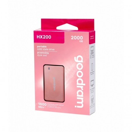 Dysk SSD HX200 2TB USB-C+A 1600/1500MB/S różowe złoto Dysk SSD HX200 2TB USB-C+A 1600/1500MB/S różowe złoto